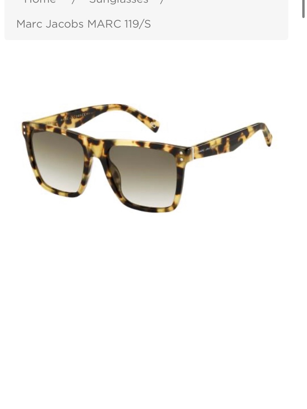 Marc Jacobs Tortoiseshell Acetate Sunglasses with Brown Gradient Lenses